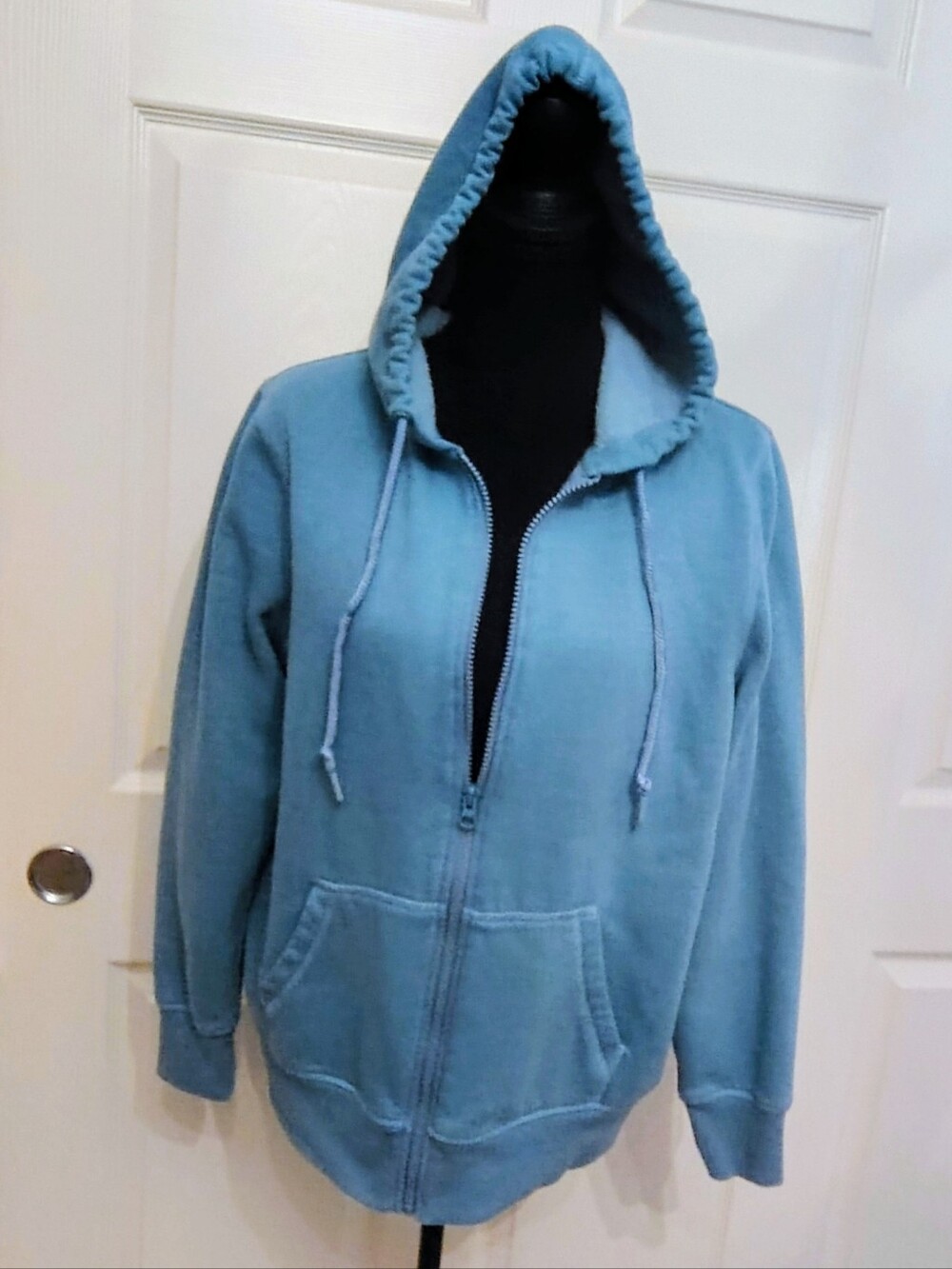 dip Zip Hoodie in Blue Size Large